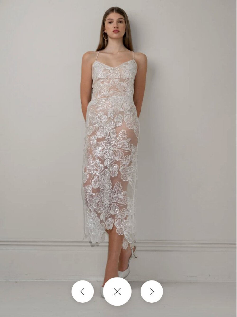 TEMPETE Sequin Lace Camisole Top and Sequin Lace Pencil Skirt